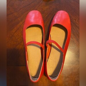 Red Mary Jane madewell Flats - real leather